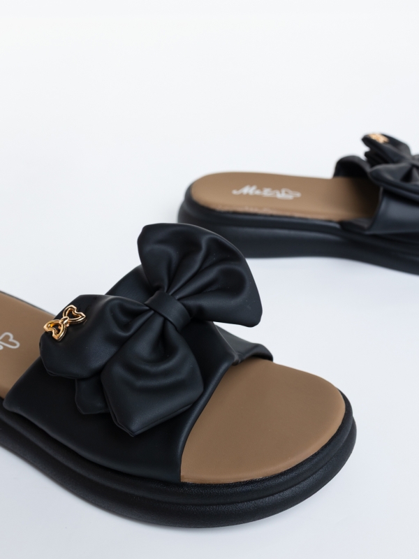 Papuci dama negri din piele ecologica Novelia, 6 - Kalapod.net