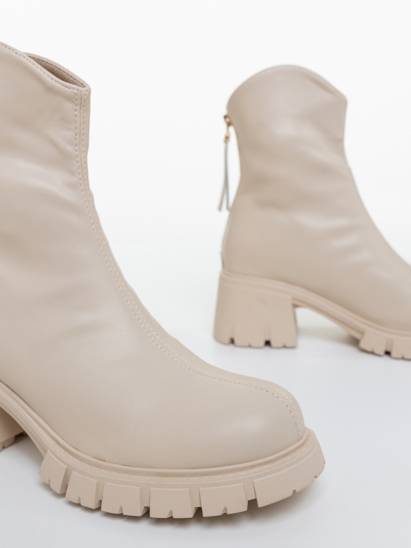 Ghete dama bej din piele ecologica Arohi, 6 - Kalapod.net