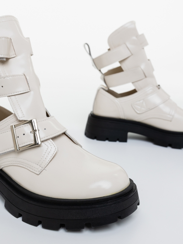 Ghete dama albe din piele ecologica Bhavya, 6 - Kalapod.net