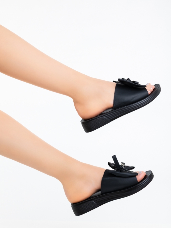 Papuci dama negri din piele ecologica Ralinda, 4 - Kalapod.net