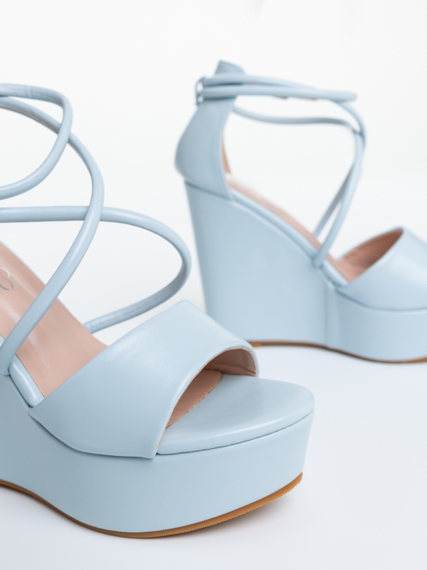 Sandale dama cu platforma albastre din piele ecologica Ciandra, 6 - Kalapod.net