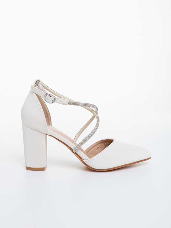 Pantofi dama cu toc bej din material textil Harari, 5 - Kalapod.net