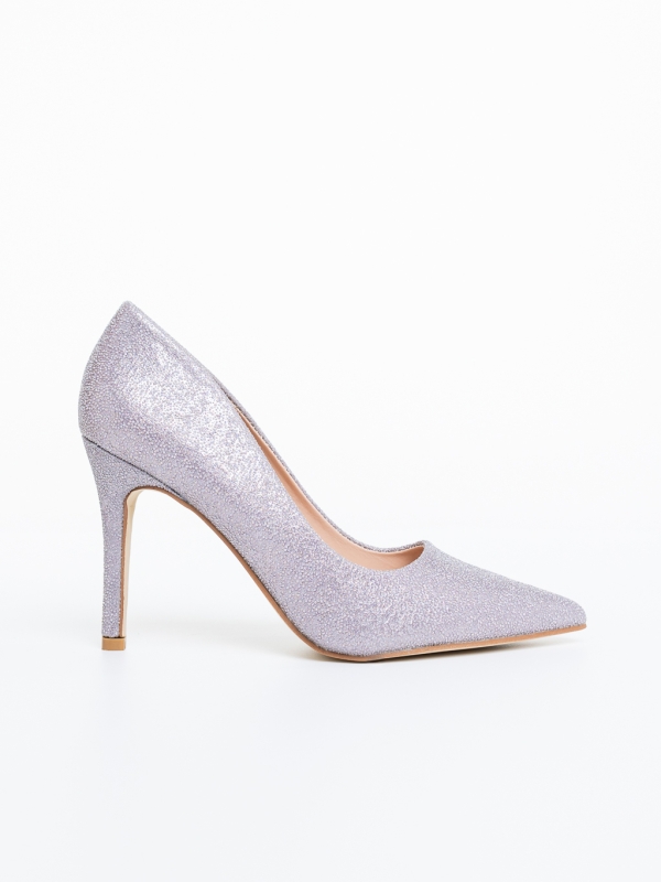 Pantofi dama cu toc mov din material textil Mirari, 5 - Kalapod.net