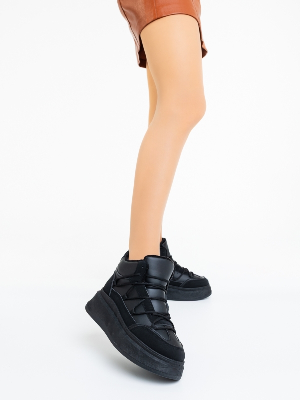 Ghete dama negre din piele ecologica Loretta, 2 - Kalapod.net