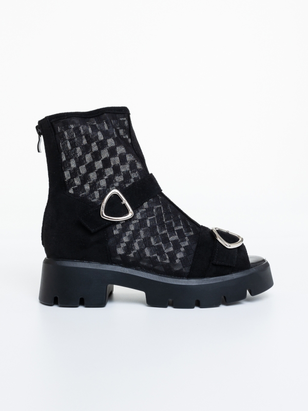 Ghete dama negre din material textil Giulianna, 5 - Kalapod.net