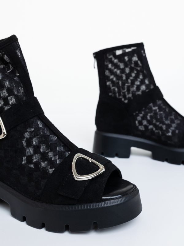 Ghete dama negre din material textil Giulianna, 6 - Kalapod.net