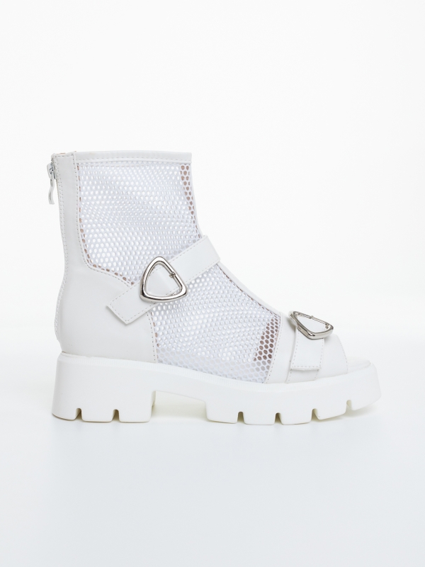 Ghete dama albe din material textil Giulianna, 5 - Kalapod.net