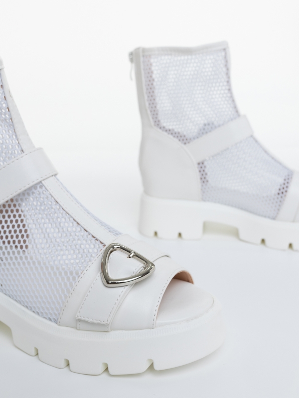 Ghete dama albe din material textil Giulianna, 6 - Kalapod.net