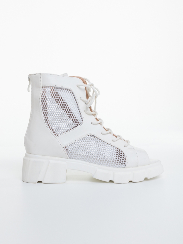 Ghete dama albe din piele ecologica Milania, 5 - Kalapod.net