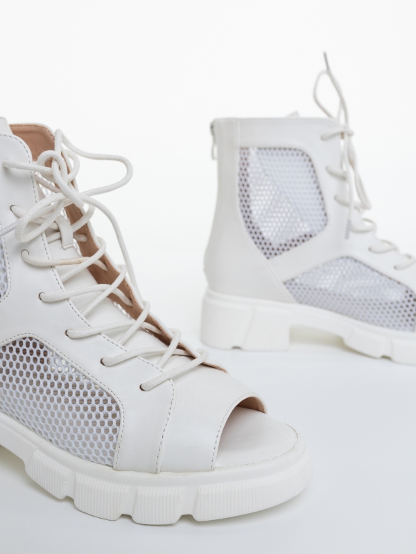 Ghete dama albe din piele ecologica Milania, 6 - Kalapod.net