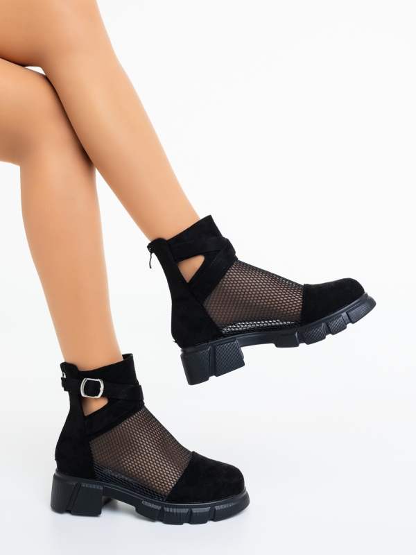 Ghete dama negre din material textil Ishira, 4 - Kalapod.net