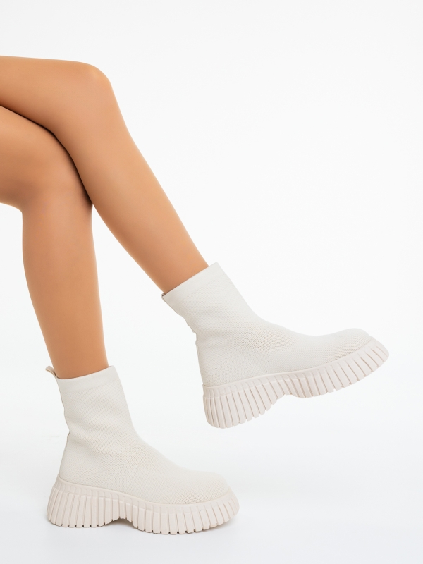 Ghete dama bej din material textil Janaki, 4 - Kalapod.net