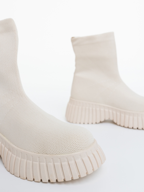 Ghete dama bej din material textil Janaki, 6 - Kalapod.net