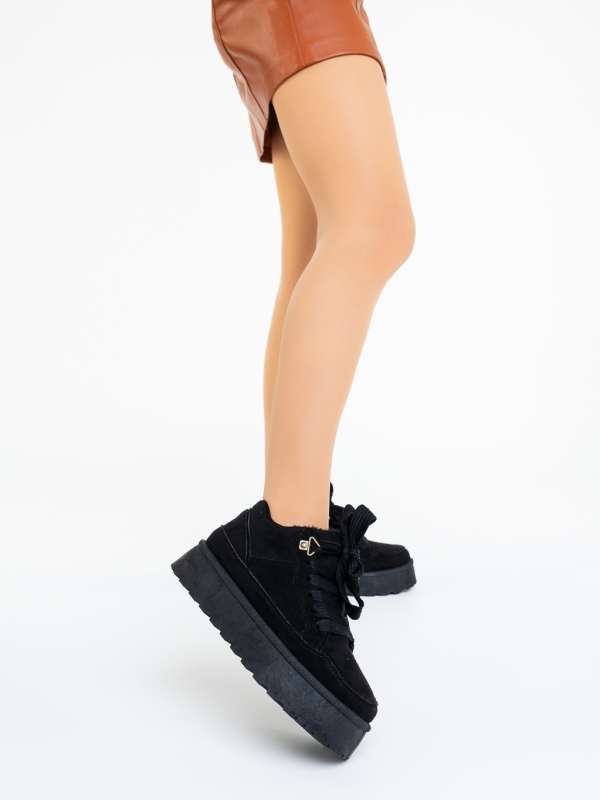 Ghete dama negre din material textil Kiara, 2 - Kalapod.net