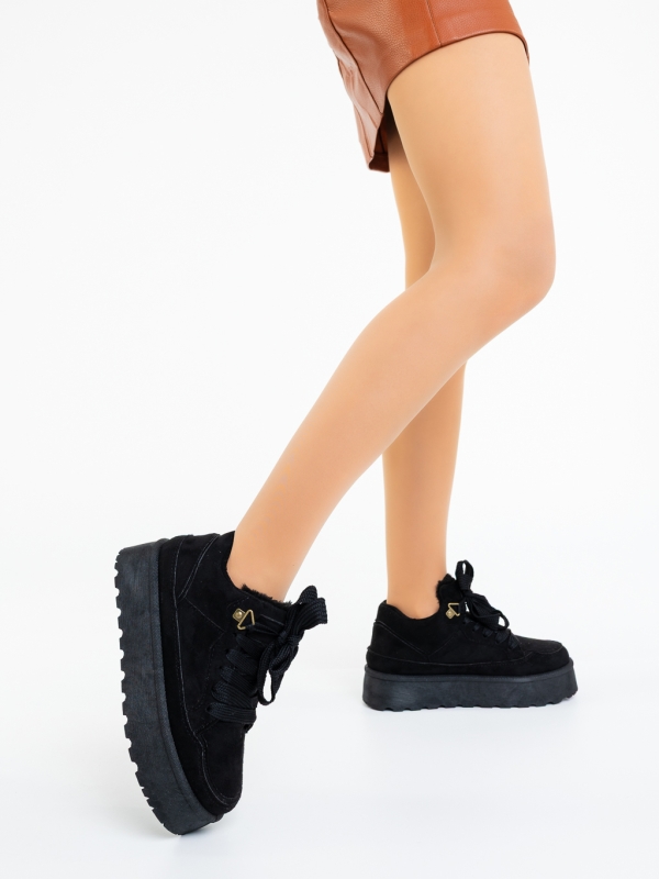 Ghete dama negre din material textil Kiara, 3 - Kalapod.net