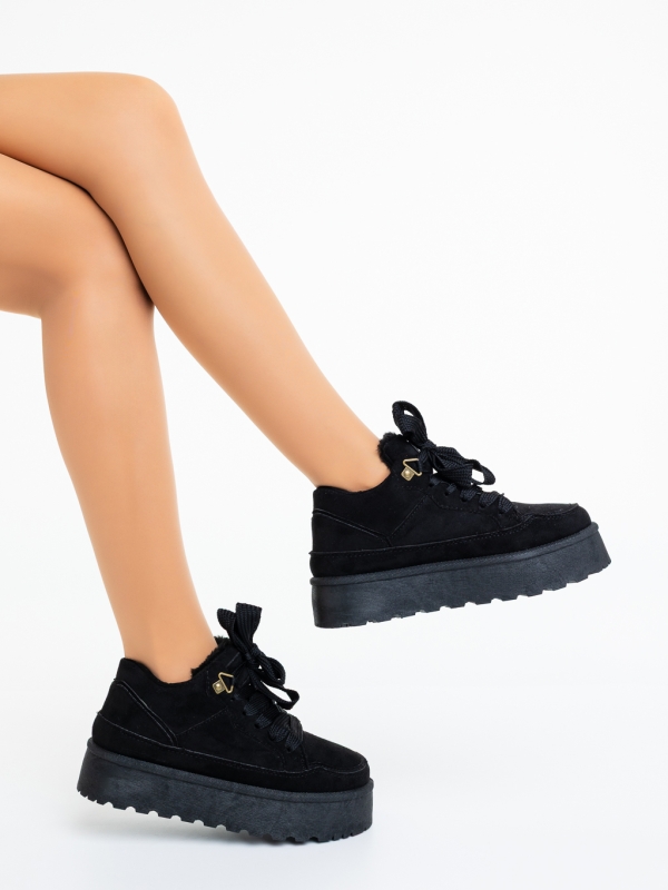 Ghete dama negre din material textil Kiara, 4 - Kalapod.net