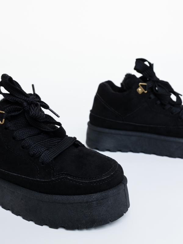 Ghete dama negre din material textil Kiara, 6 - Kalapod.net