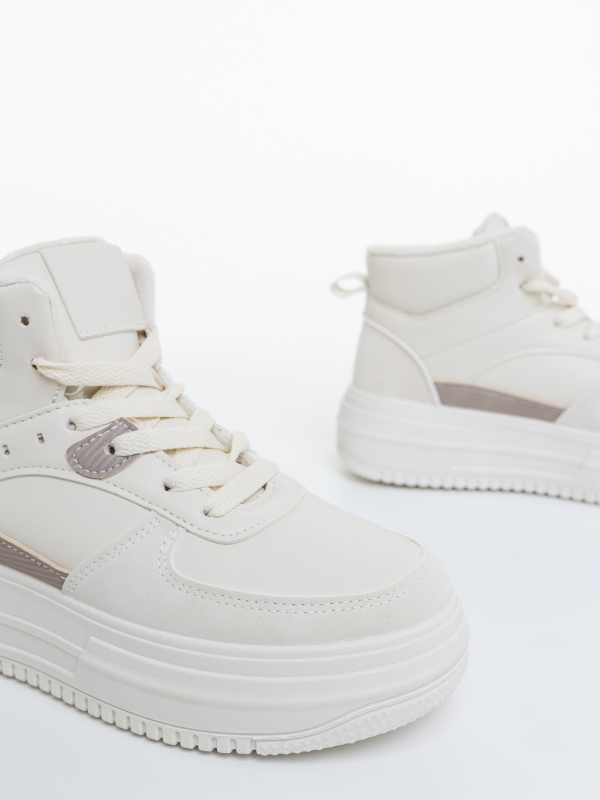 Ghete dama bej din piele ecologica Fiora, 6 - Kalapod.net