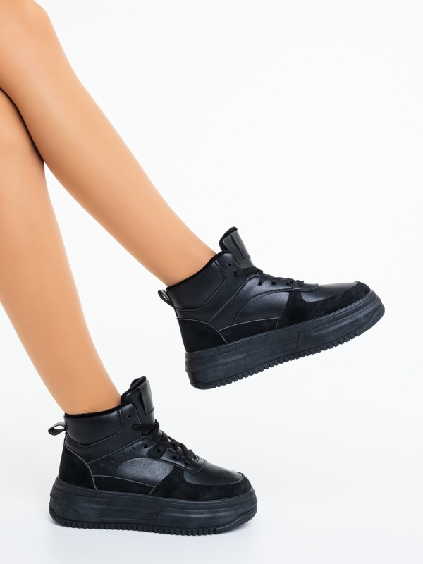 Ghete dama negre din piele ecologica Fiora, 4 - Kalapod.net