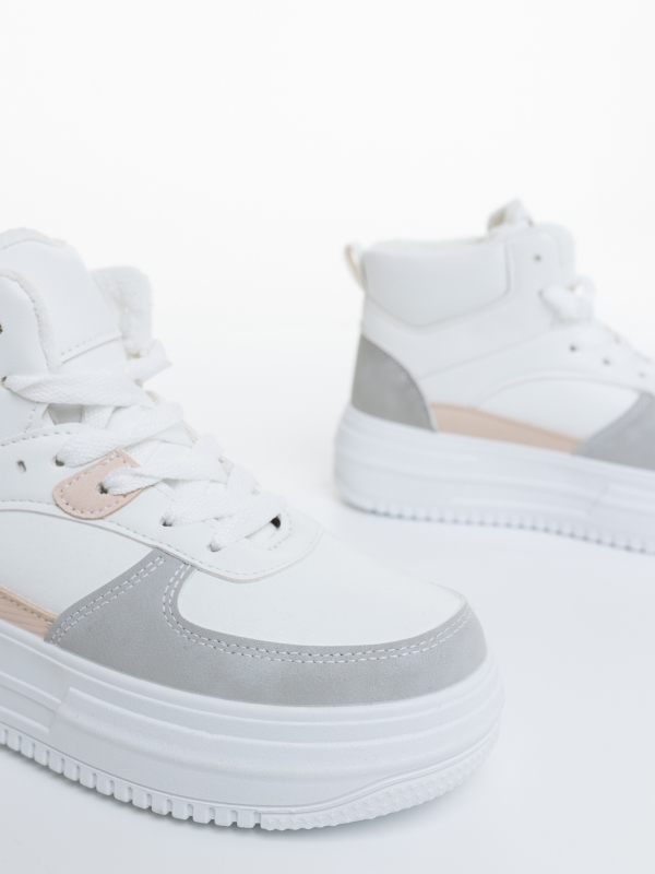 Ghete dama albe din piele ecologica Fiora, 6 - Kalapod.net