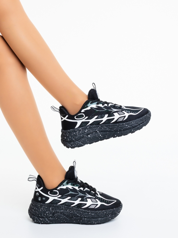 Pantofi sport dama negri din material textil Zeluca, 4 - Kalapod.net