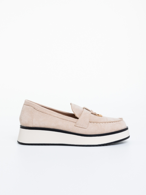 Mocasini dama bej din material textil Zaenda, 5 - Kalapod.net
