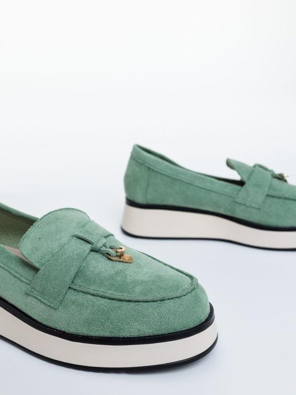 Mocasini dama verzi din material textil Zaenda, 6 - Kalapod.net