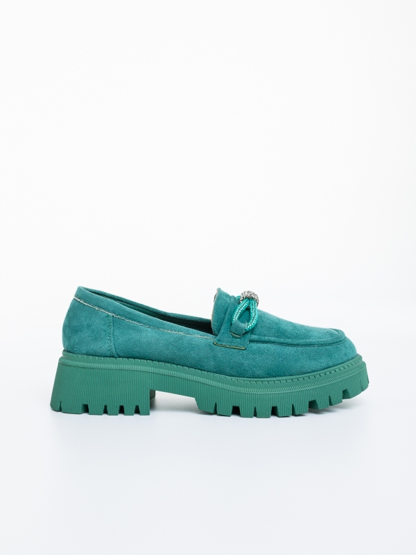 Mocasini dama verzi din material textil Karishma, 5 - Kalapod.net