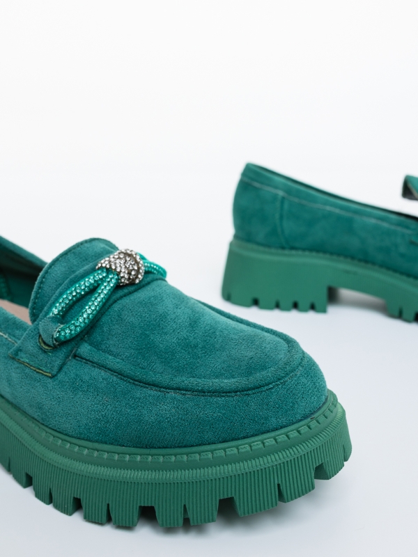 Mocasini dama verzi din material textil Karishma, 6 - Kalapod.net
