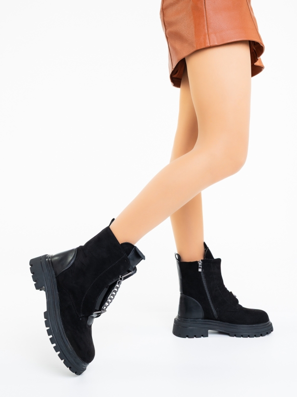 Ghete dama negre din material textil Avni - Kalapod.net