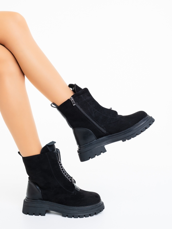 Ghete dama negre din material textil Avni, 4 - Kalapod.net