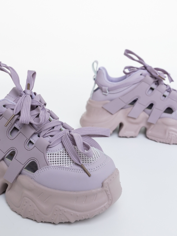 Pantofi sport dama mov din piele ecologica si material textil Diania, 6 - Kalapod.net