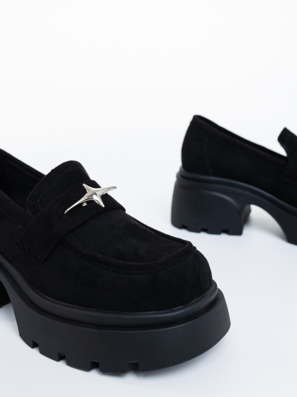 Mocasini dama negri din material textil Mejia, 6 - Kalapod.net