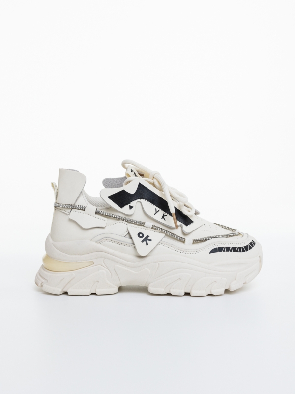 Pantofi sport dama bej din material textil Servana, 5 - Kalapod.net