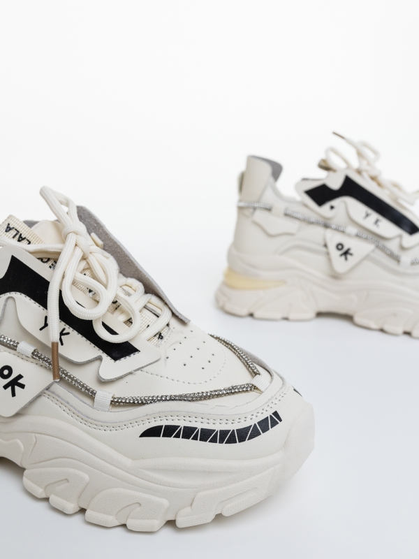 Pantofi sport dama bej din material textil Servana, 6 - Kalapod.net
