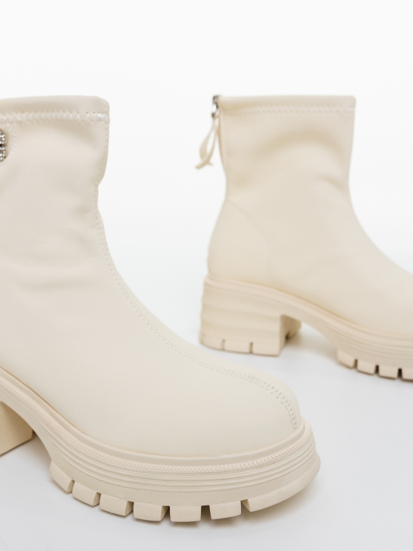 Ghete dama bej din piele ecologica Bhuvi, 6 - Kalapod.net