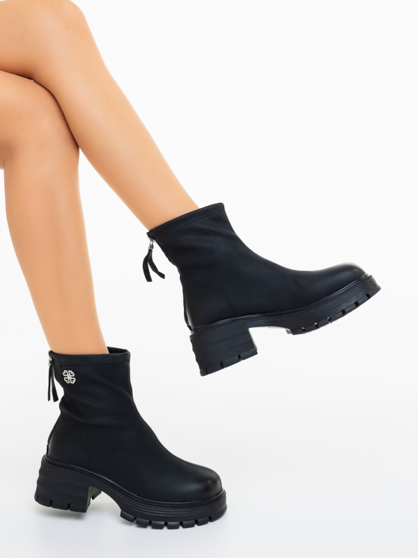 Ghete dama negre din piele ecologica Bhuvi, 4 - Kalapod.net