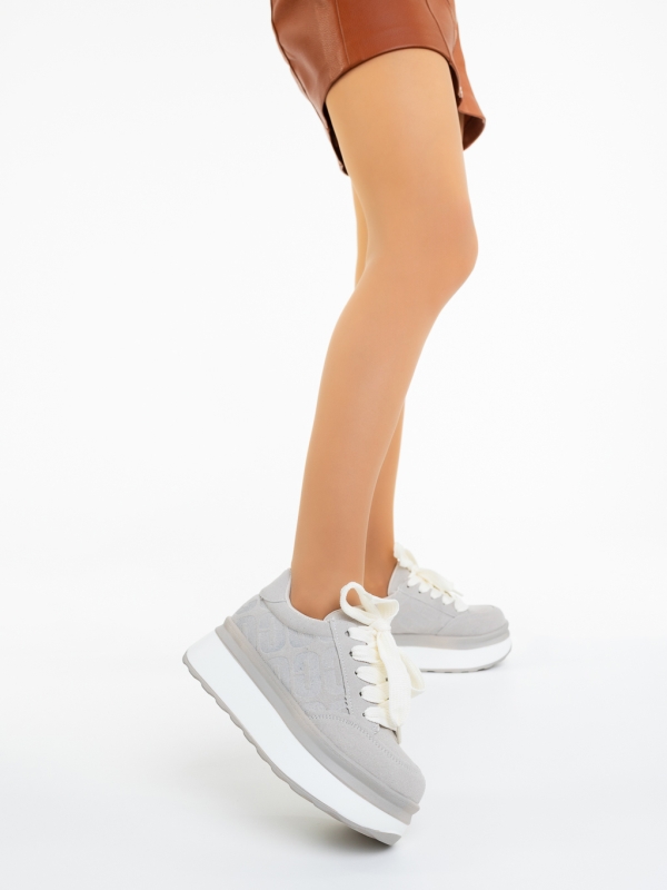 Pantofi sport dama gri din material textil Erana, 2 - Kalapod.net