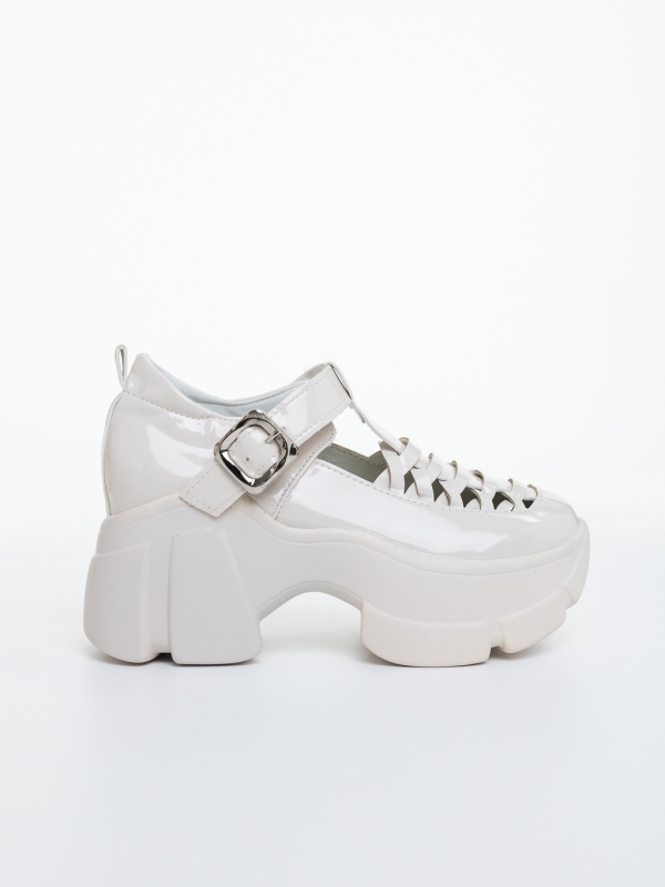 Pantofi dama cu platforma bej din piele ecologica Lasya, 5 - Kalapod.net