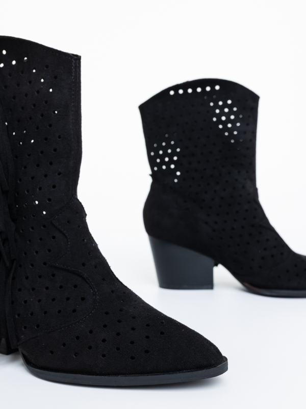 Botine dama negre din material textil Lekha, 6 - Kalapod.net