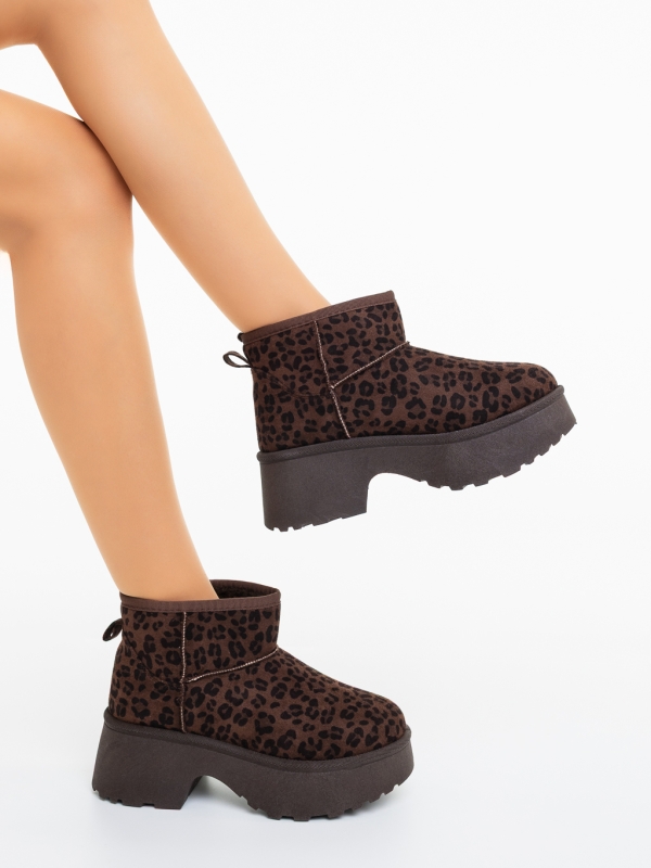 Ghete dama leopard din material textil Divisha, 4 - Kalapod.net