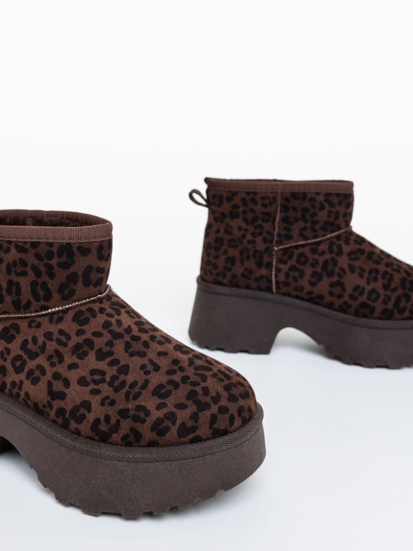 Ghete dama leopard din material textil Divisha, 6 - Kalapod.net