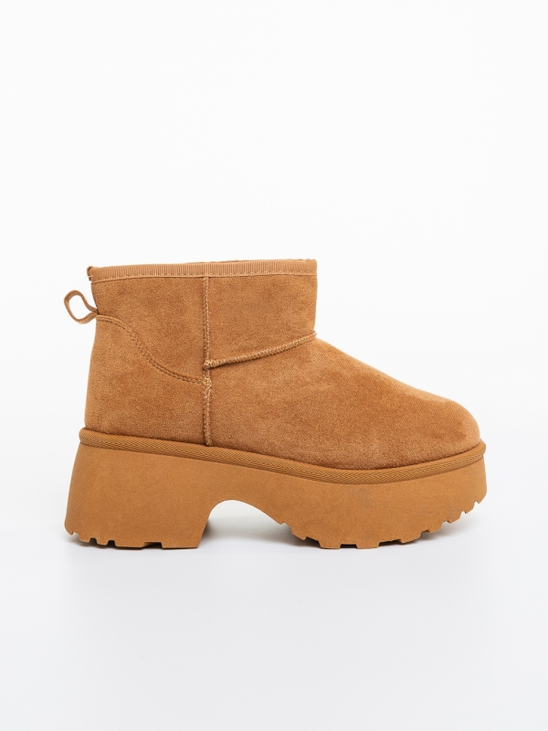 Ghete dama camel din material textil Divisha, 5 - Kalapod.net