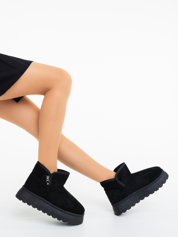 Ghete dama negre din material textil Ekisha, 3 - Kalapod.net