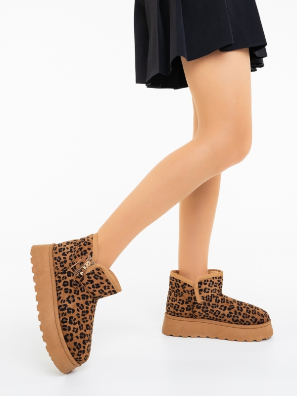 Ghete dama leopard din material textil Ekisha, 2 - Kalapod.net