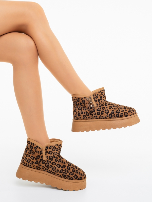 Ghete dama leopard din material textil Ekisha, 4 - Kalapod.net
