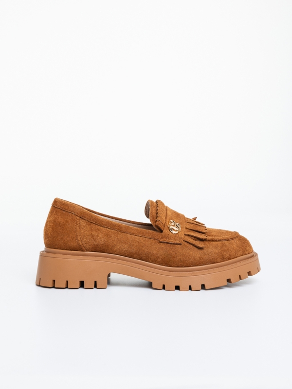 Mocasini dama camel din material textil Henia, 5 - Kalapod.net