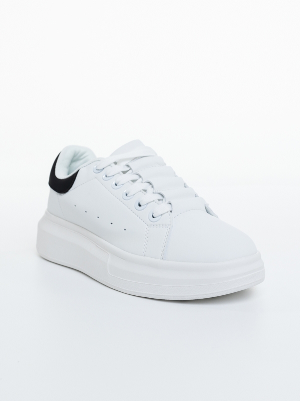 Pantofi sport barbati albi cu negru din piele ecologica Wilder, 2 - Kalapod.net