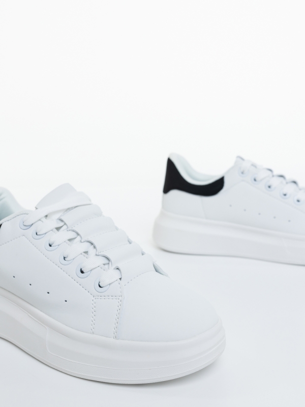 Pantofi sport barbati albi cu negru din piele ecologica Wilder, 4 - Kalapod.net