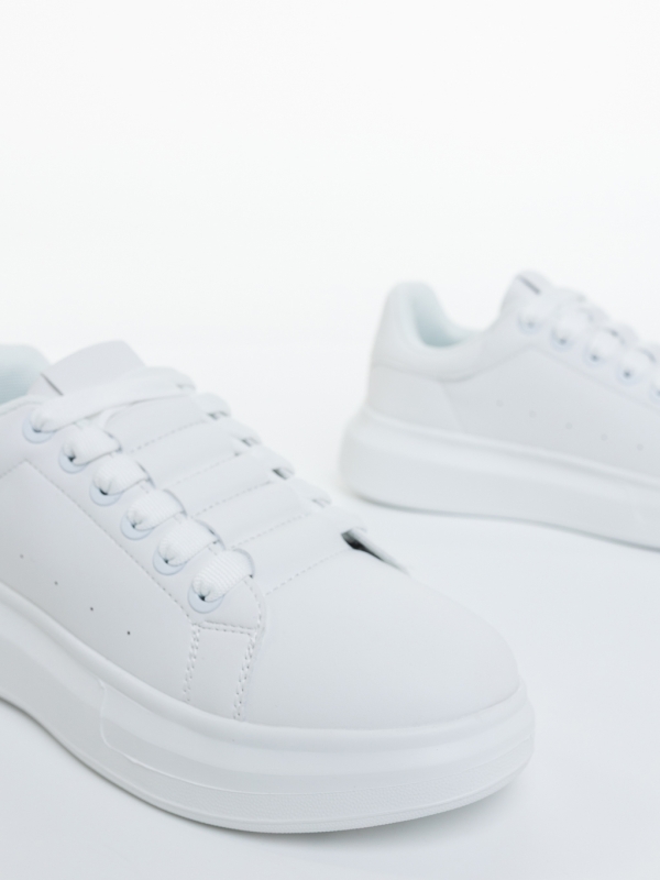 Pantofi sport barbati albi din piele ecologica Ronav, 4 - Kalapod.net
